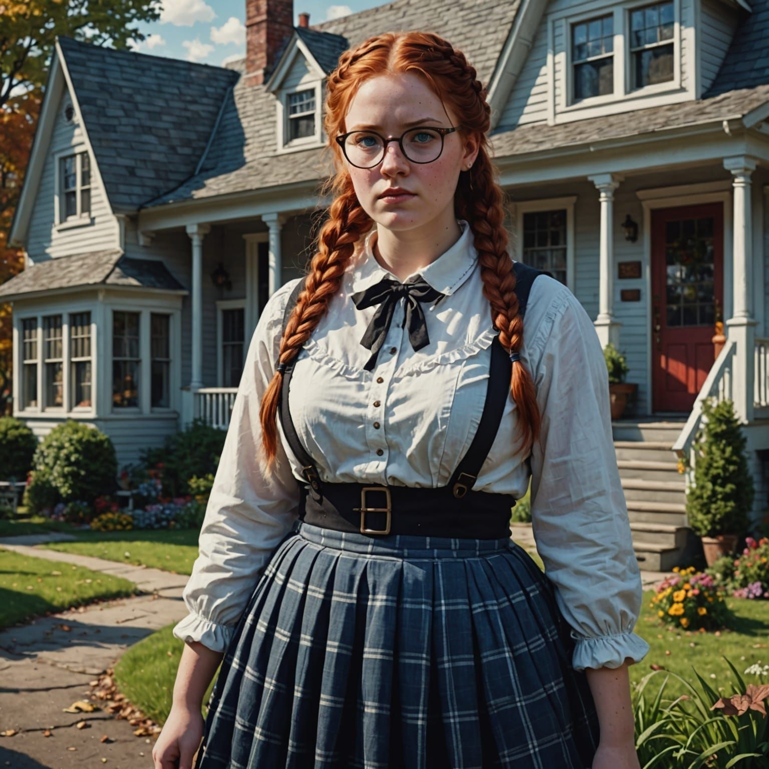 Nerdy Girl in Matte Painting Style, 8K