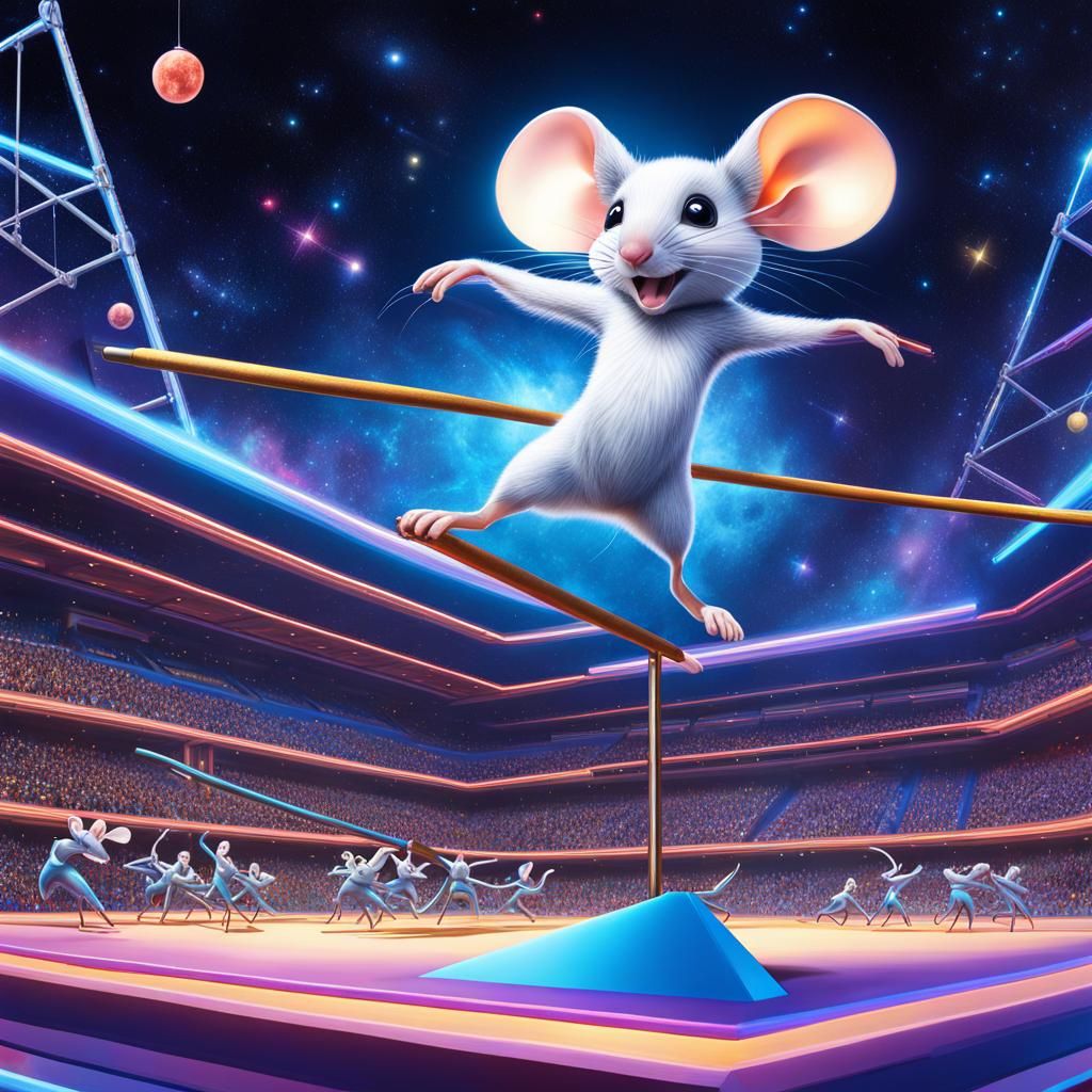 Mouse Gymnast Competes in Mouse Olympic Games