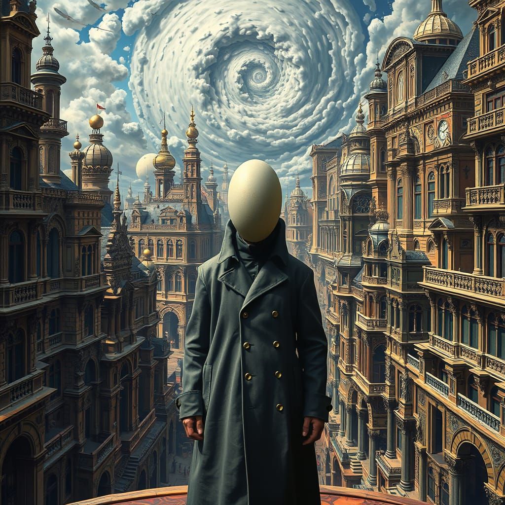 Surrealist Dreamscape Unfolds in Baroque, Escher-Inspired Ci...