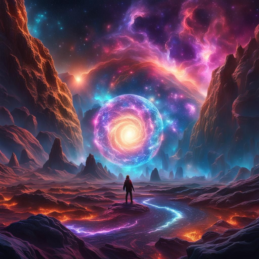 Cosmic Rave in Nebula: Afrofuturist Concept Art