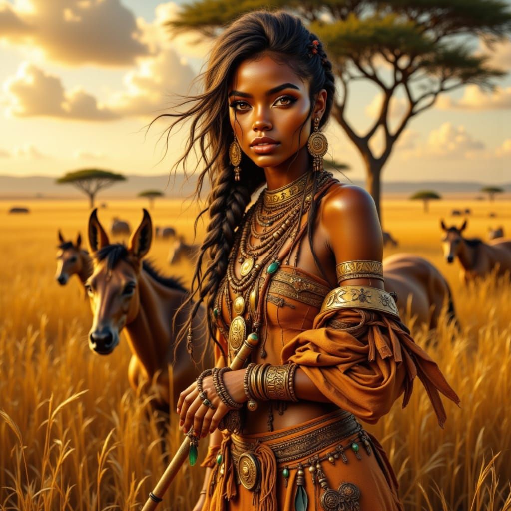 Sun-drenched savanna