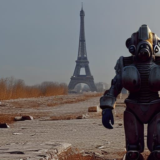 Fallout Power Armor in Nuclear Wasteland