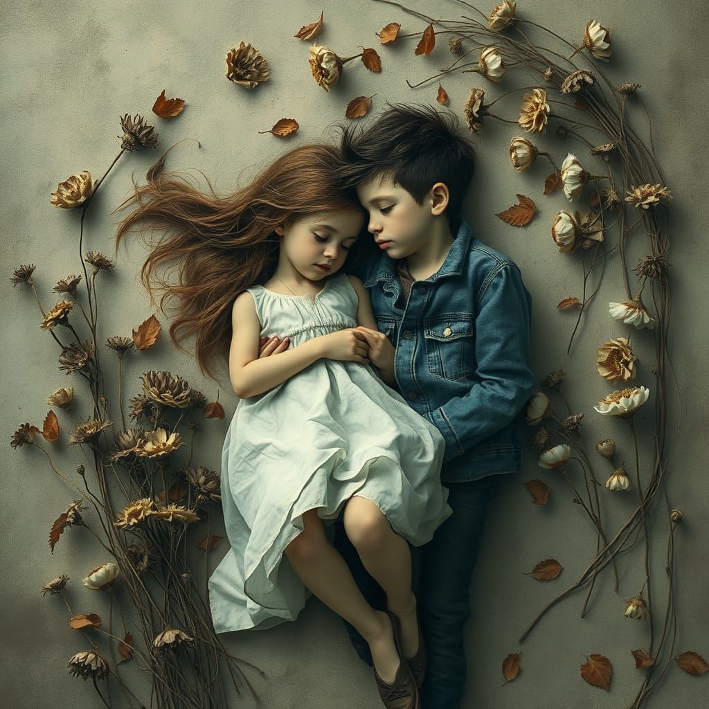 Two Young Lovers in a Forgotten Garden