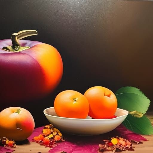 Photorealistic Fruit Bowl Still Life in Oil