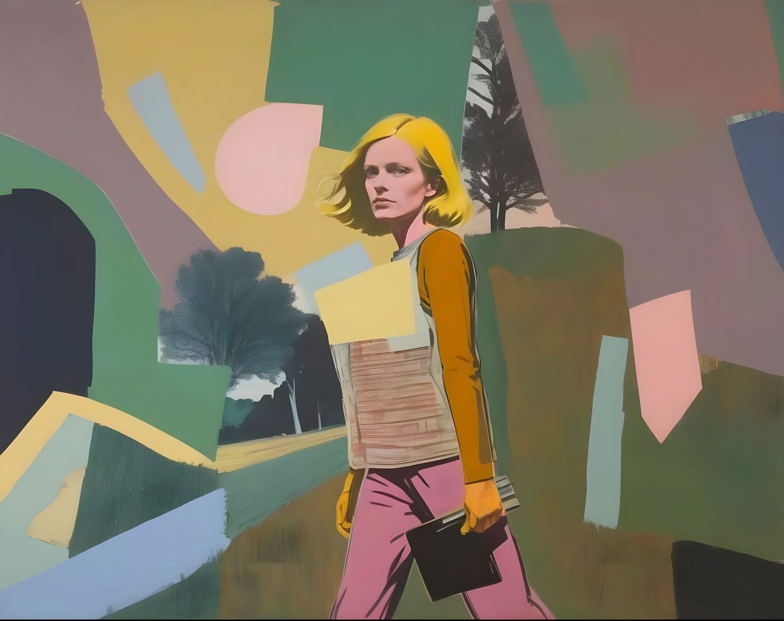 Person Walking in Field by Influential Artists