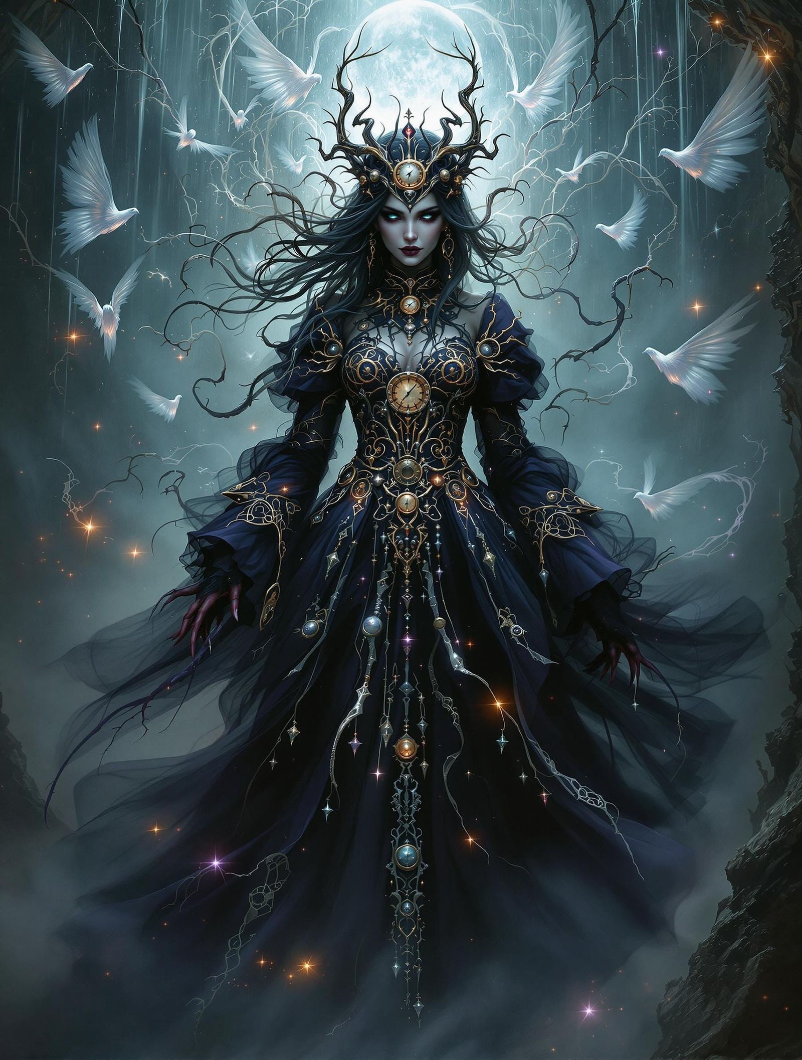 Ethereal Woman Unleashes Dark Eldritch Powers Amidst Whisper...