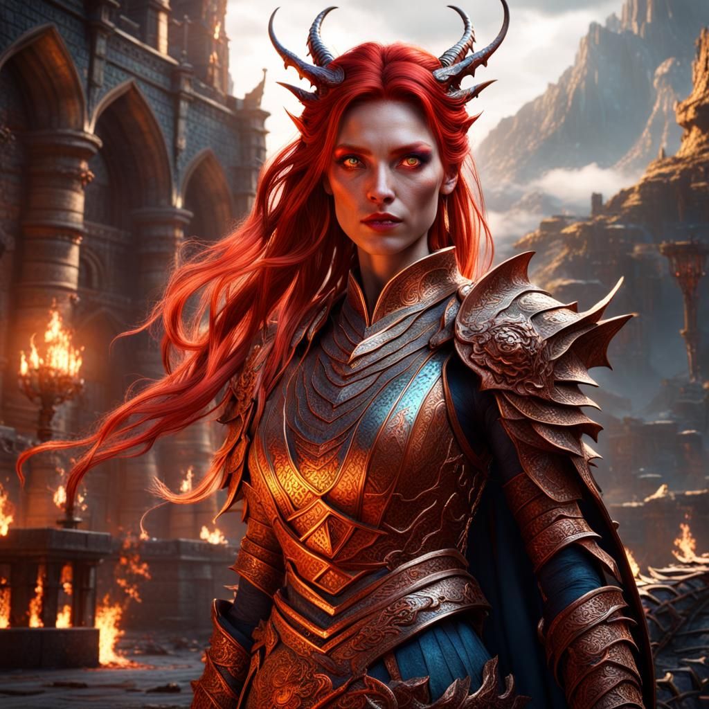 Dragon Queen with Red Eyes in Fantasy Art