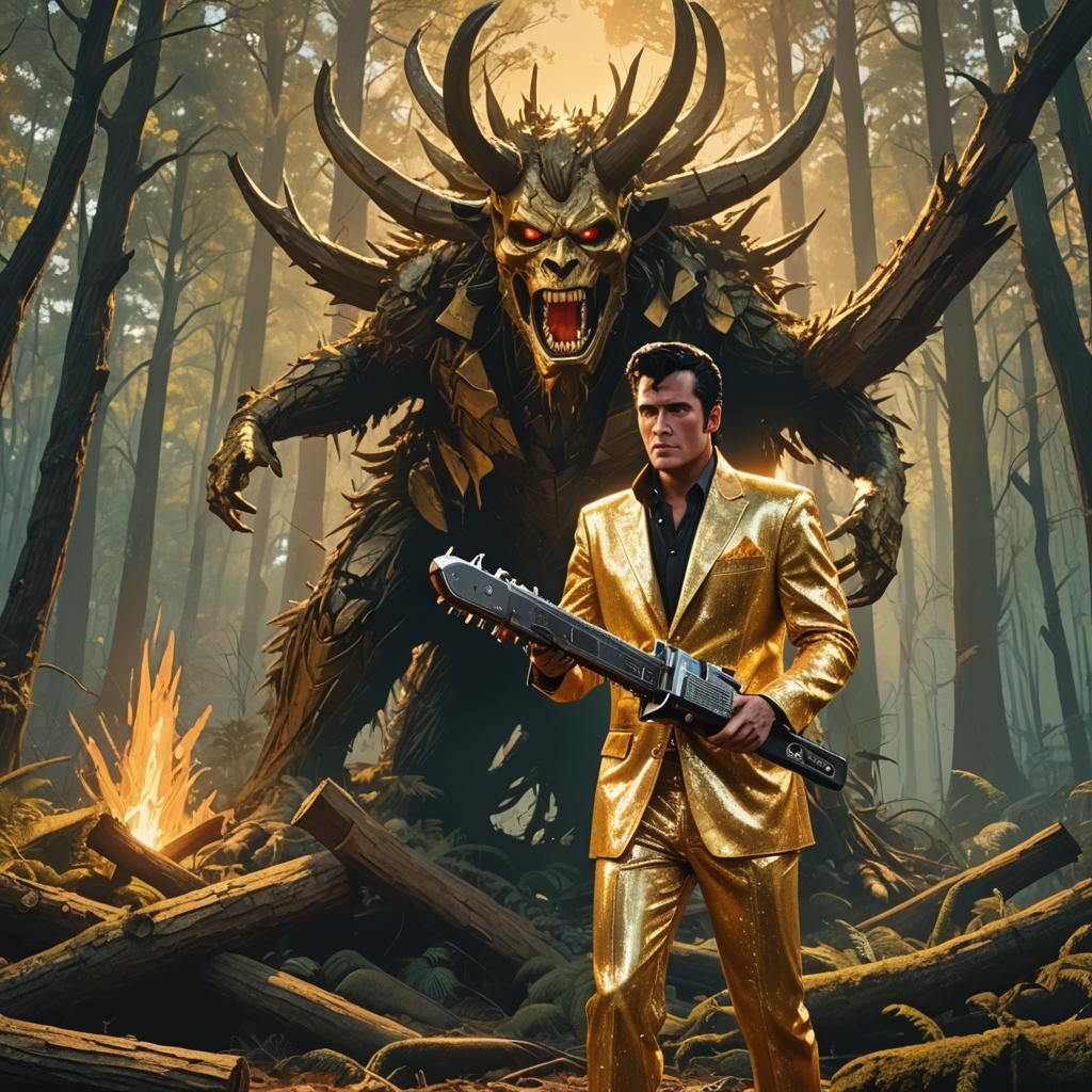Ash Williams as Elvis in Fantasy Forest