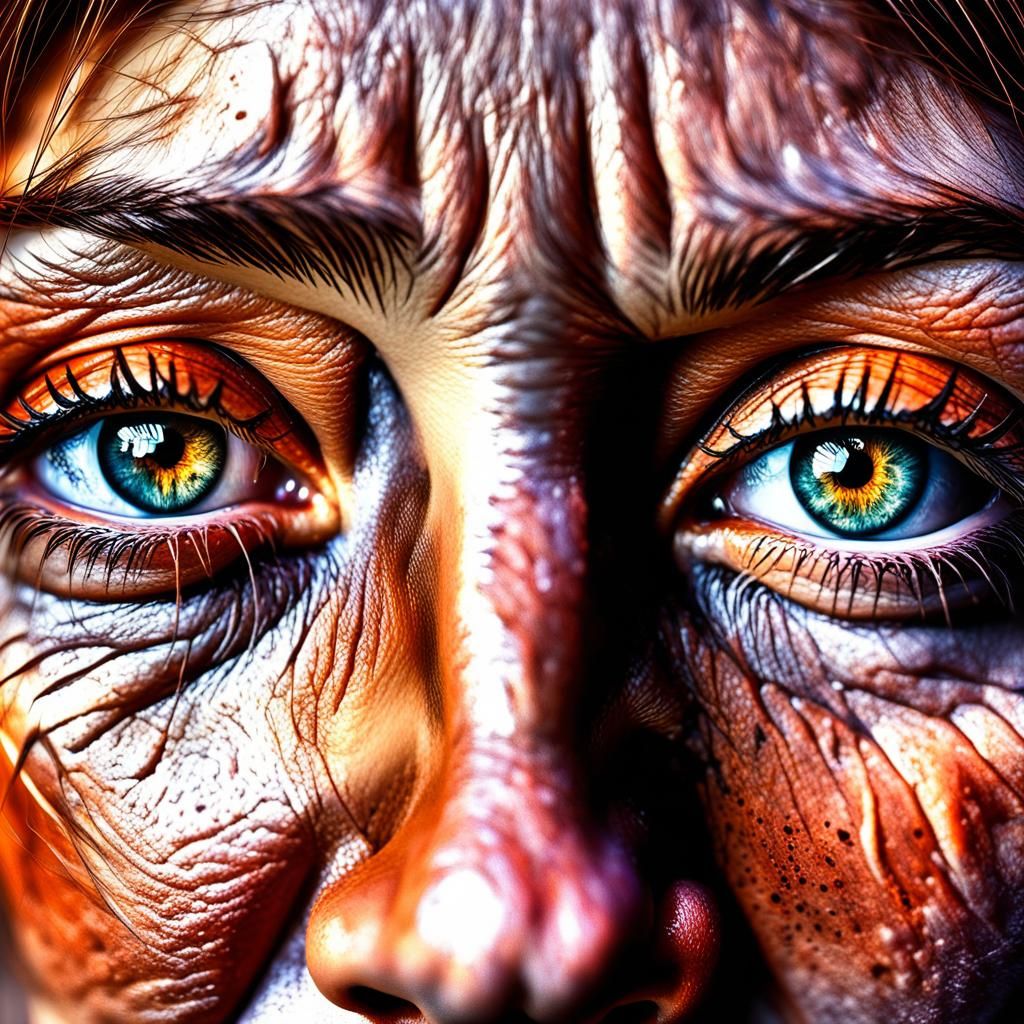 Sad Woman in Geometric Fauvism Style