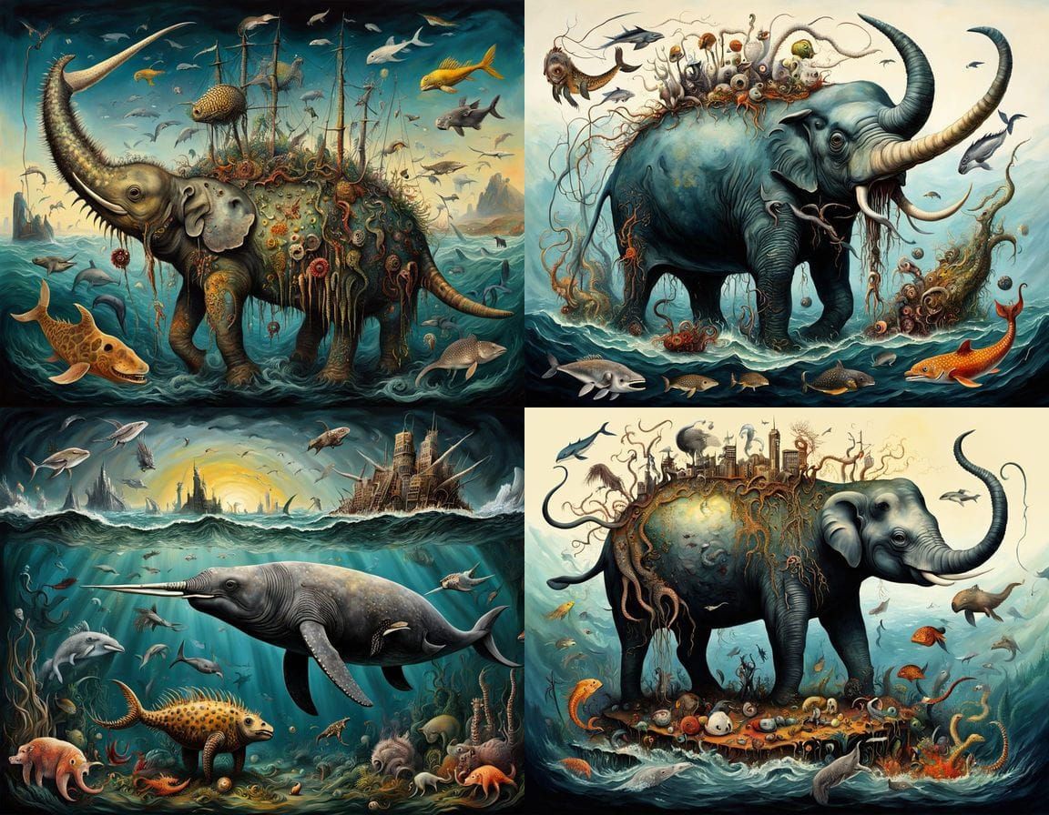 Surreal Hybrid Creature in Romantic Style