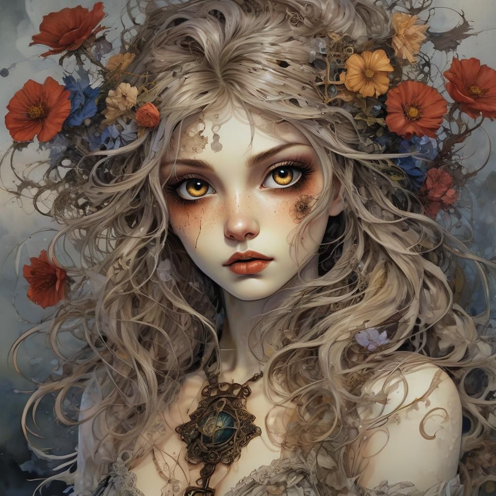 Steampunk Vampire Girl in Apocalypse Ambiance