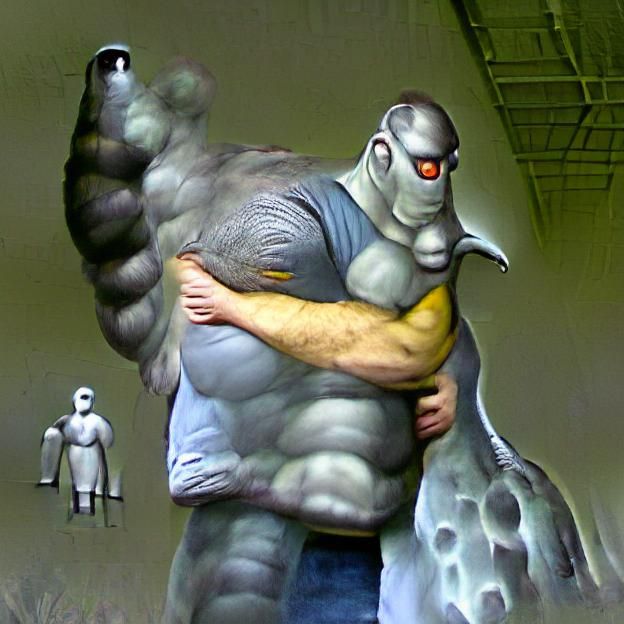 Large Gray Mutant with Burly Arms