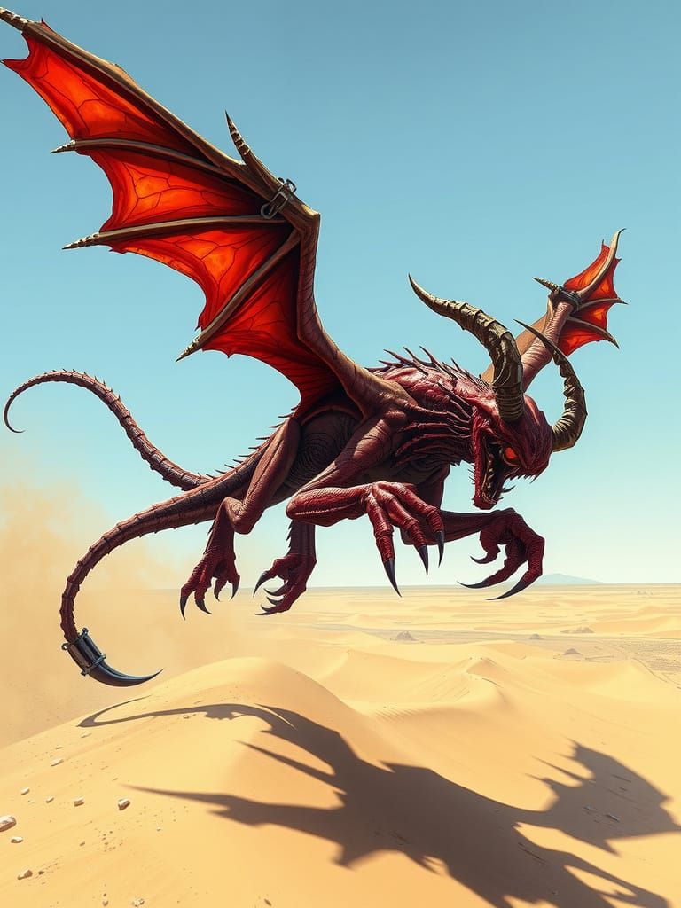 Desert Beast in Dark Fantasy Style