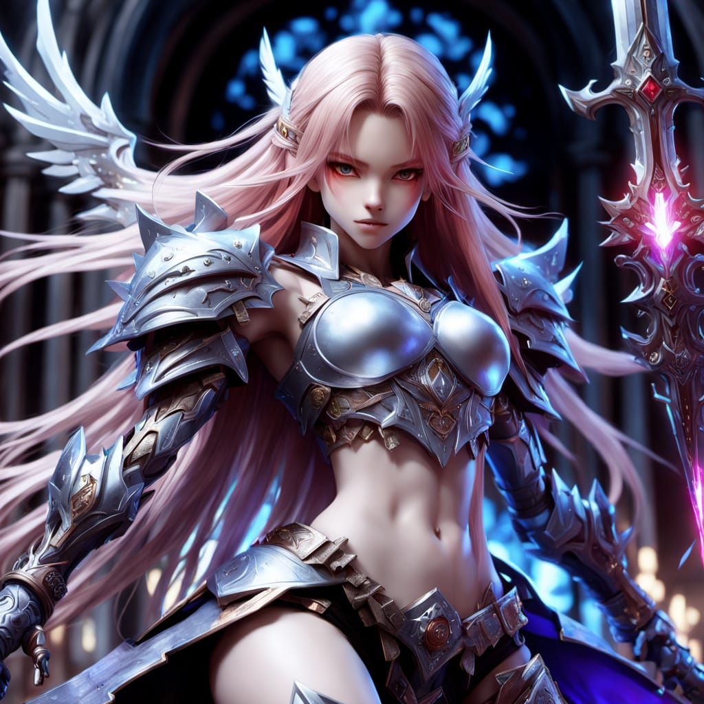 Mobile legends hero Freya, long red hair