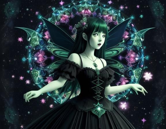 Fairies Singing to the Galaxy in Baroque Style