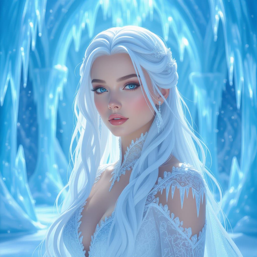 Majestic Ice Queen in Crystalline Palace