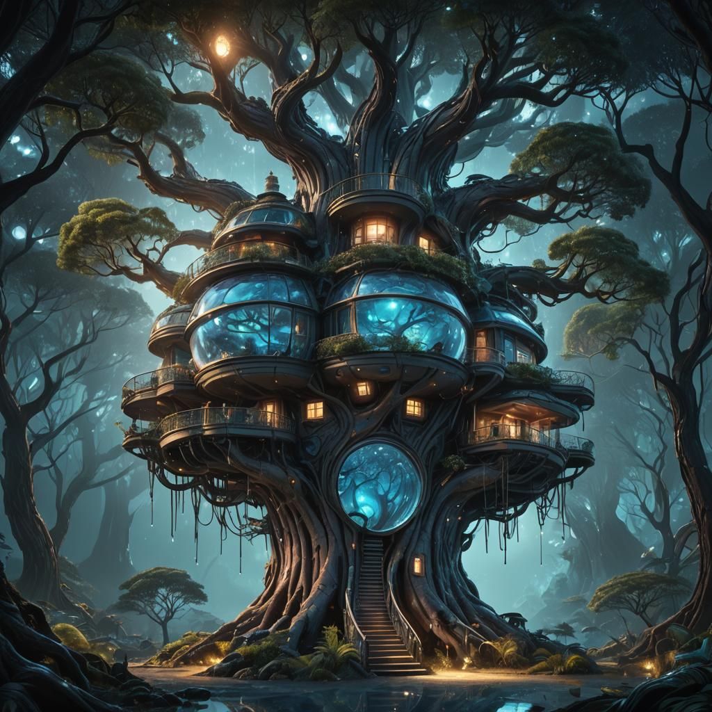 Futuristic treehouse