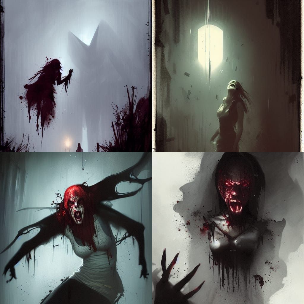 Sinister Scream of Terror in Dark Fantasy Style