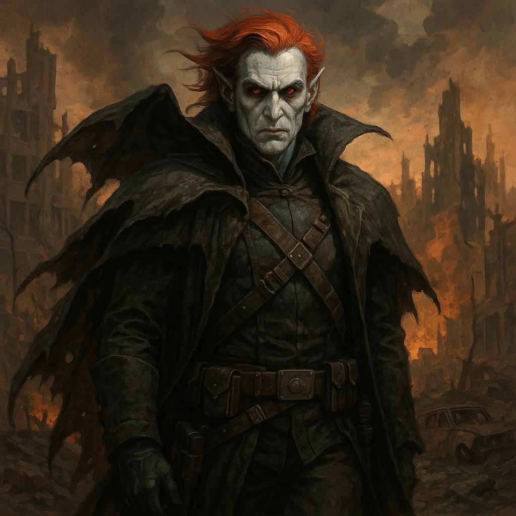 Post-Apocalyptic Red-Haired Hybrid Character