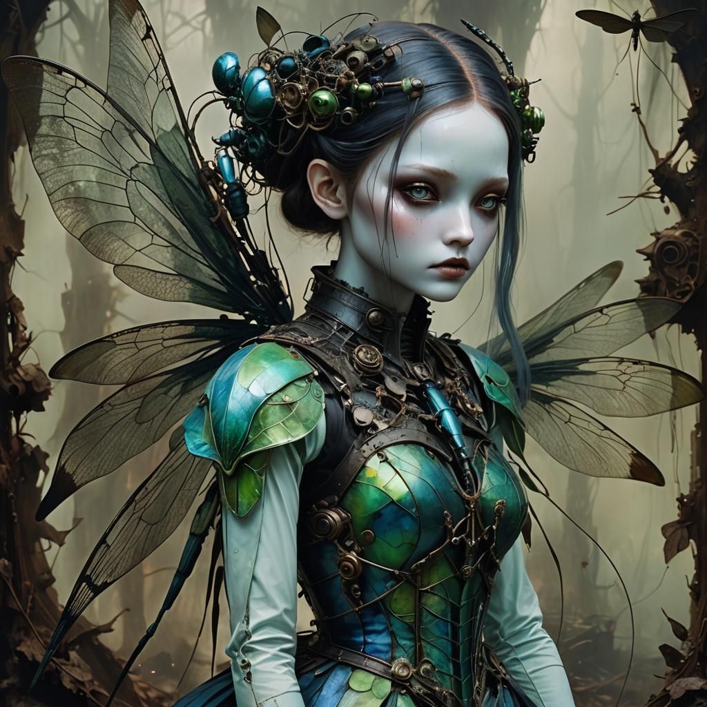 a dragonfly-girl