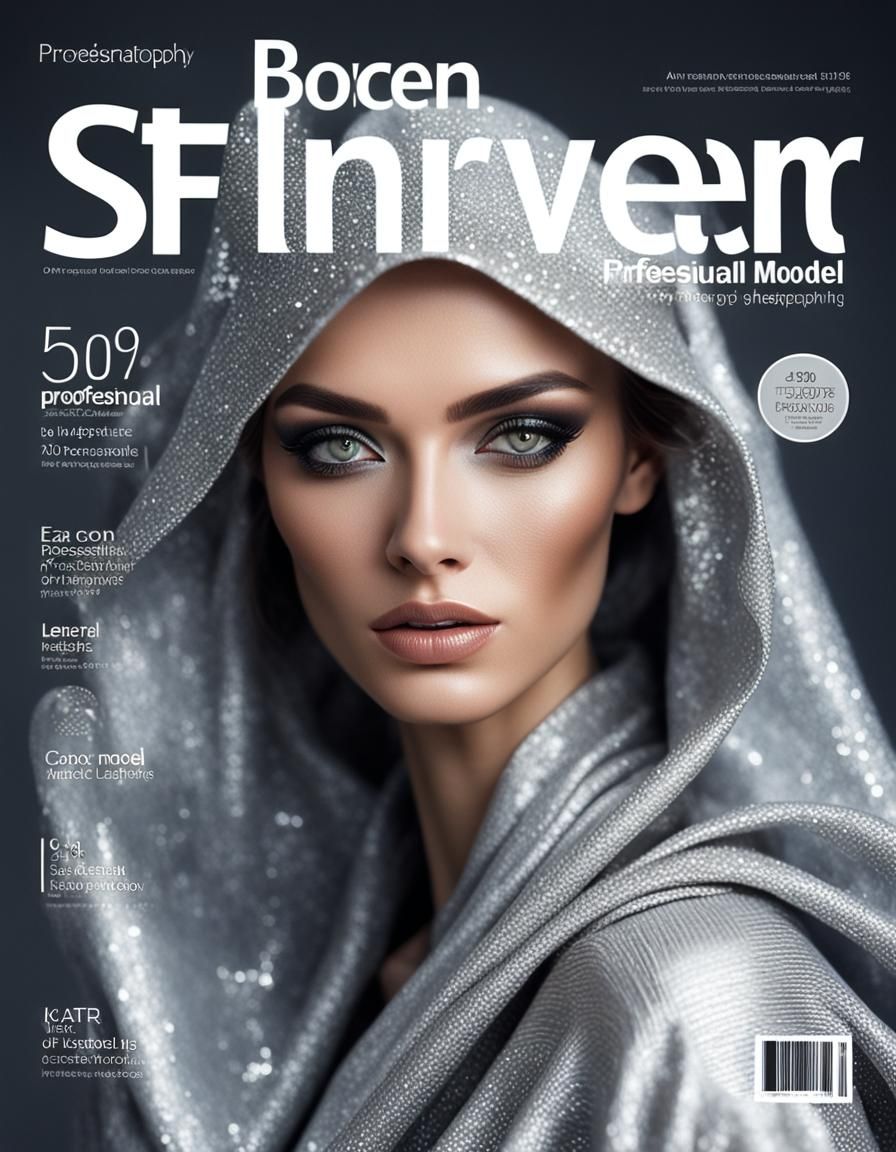 Magazine Cover Featuring Model in Silver Outfit