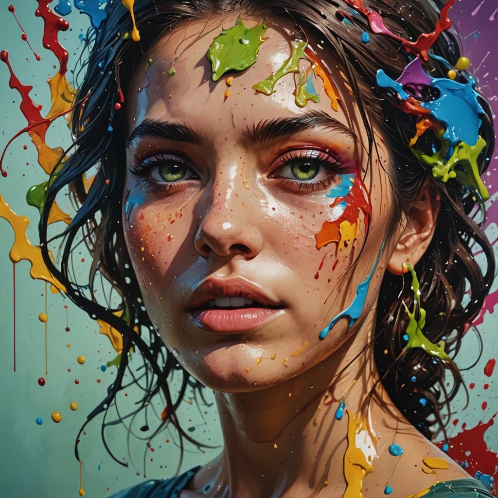 Hyperrealistic Limerence Portrait in Splash Art Style