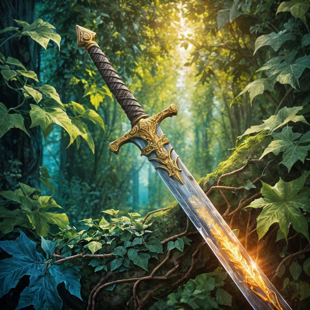 Ethereal Divine Sword Glows with Nature's Power