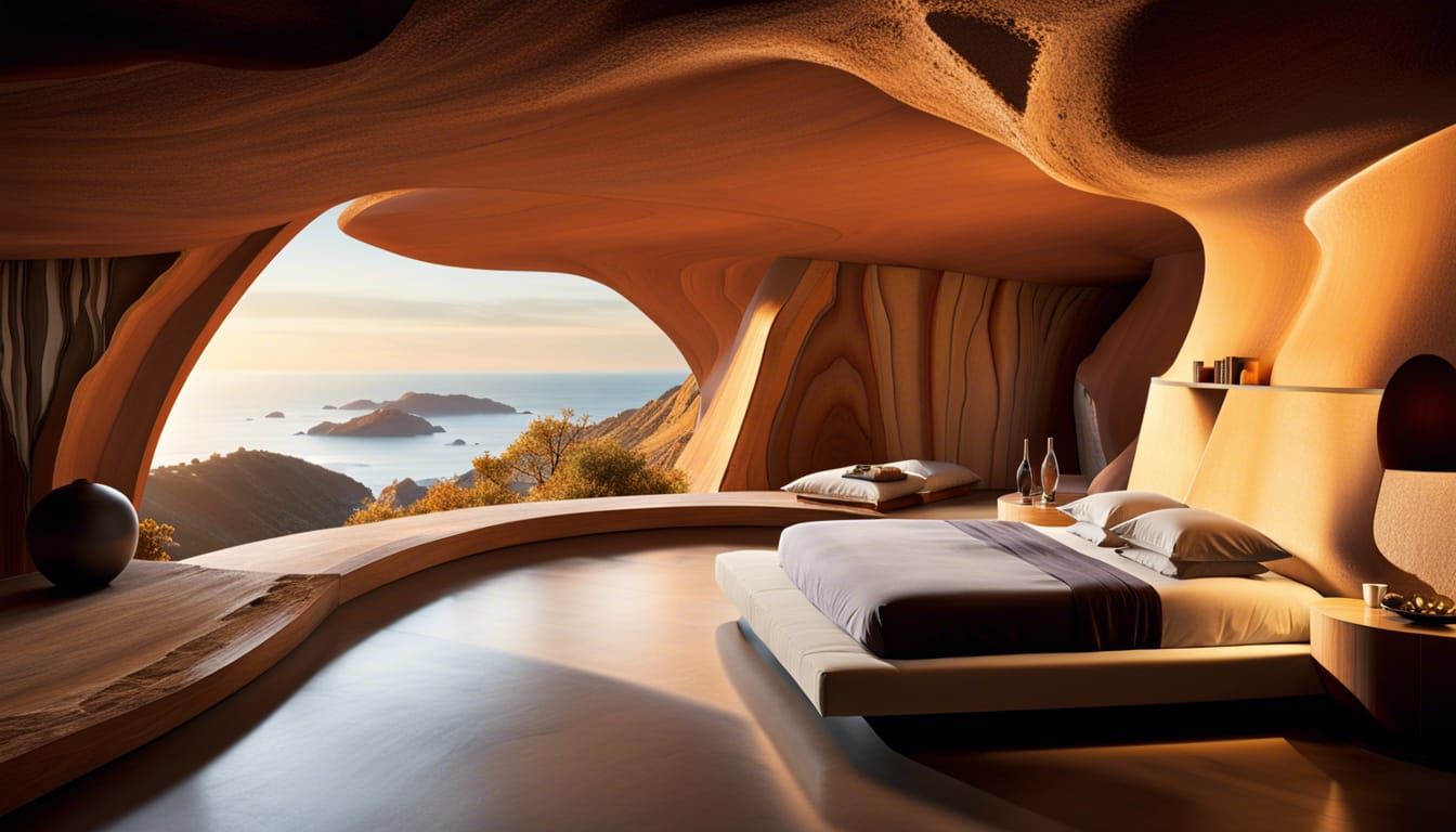 Cliffside Bedroom with Breathtaking View: Editorial Photo