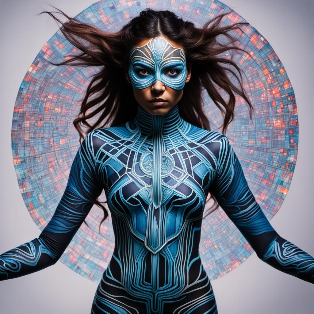 Surreal Abstract Bodypainted Squadron in Dreamtime
