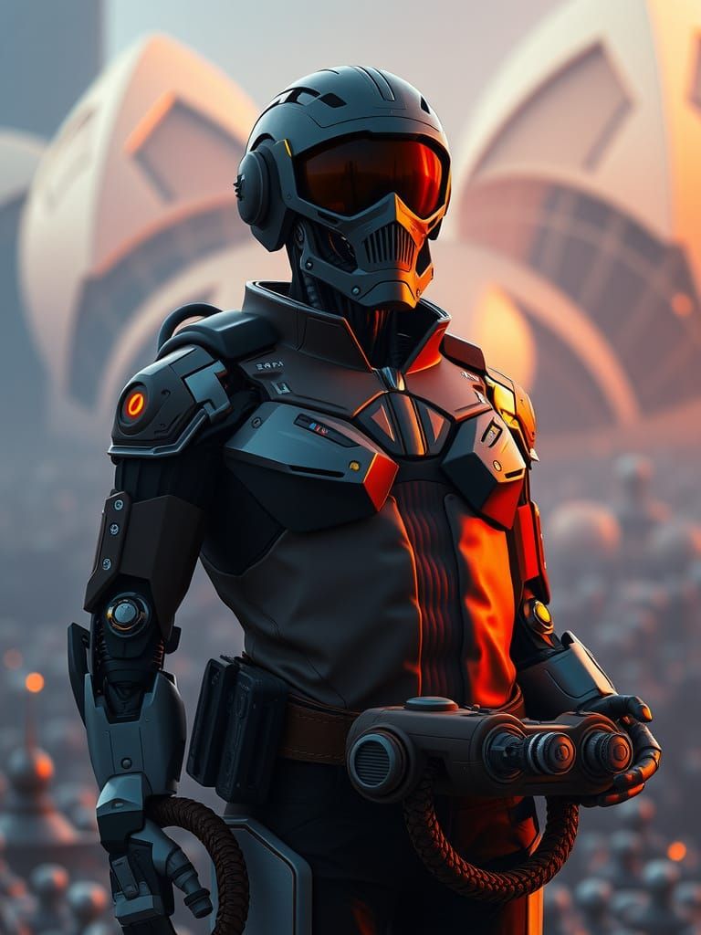 Futuristic Mechanical Dad in Dad Mode Digital Art