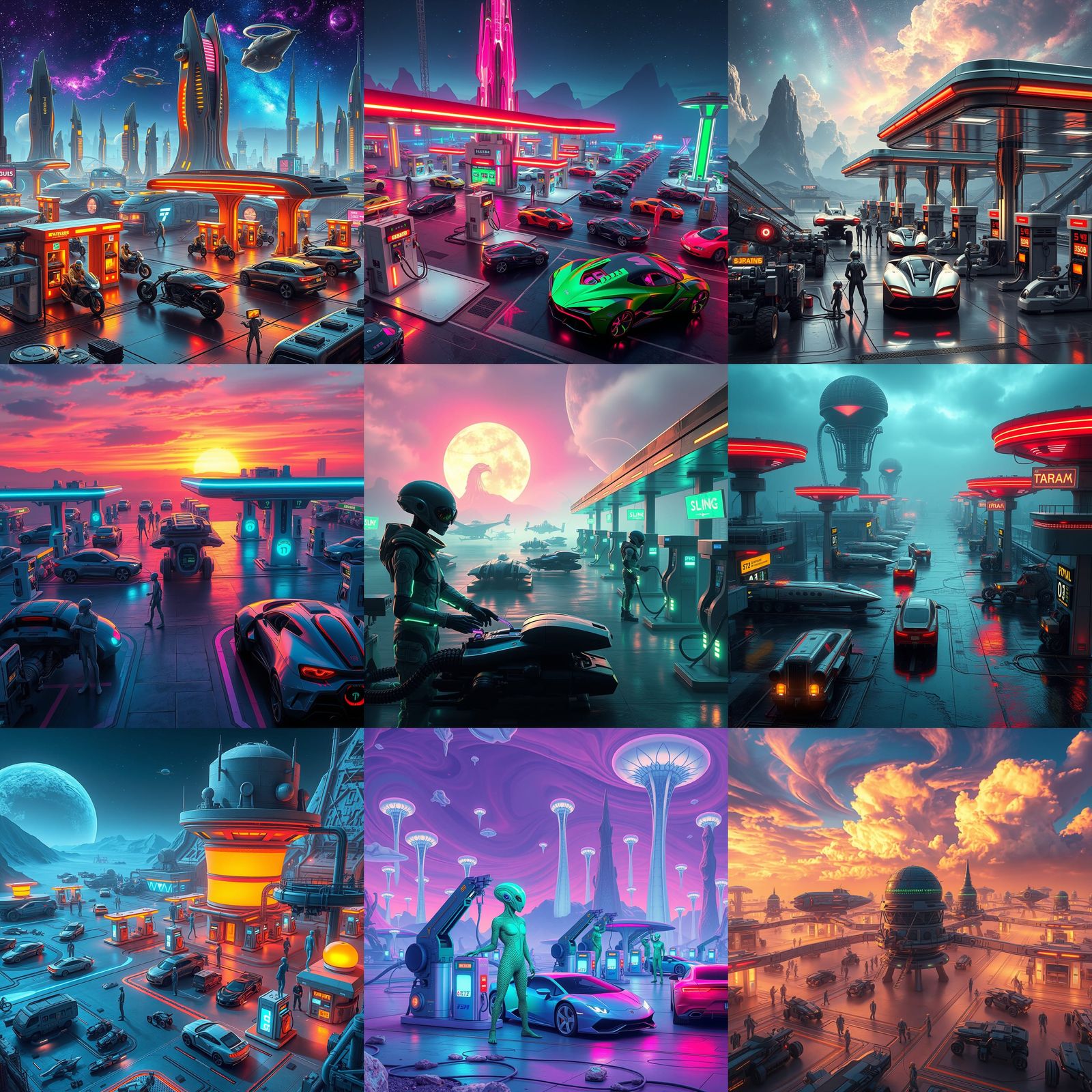 Alien Gas Station: Detailed Matte Painting in Unreal Engine