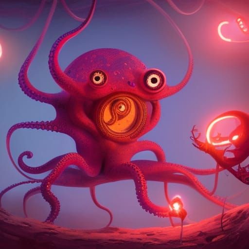Octopus Musician: Whimsical Character Concept Art
