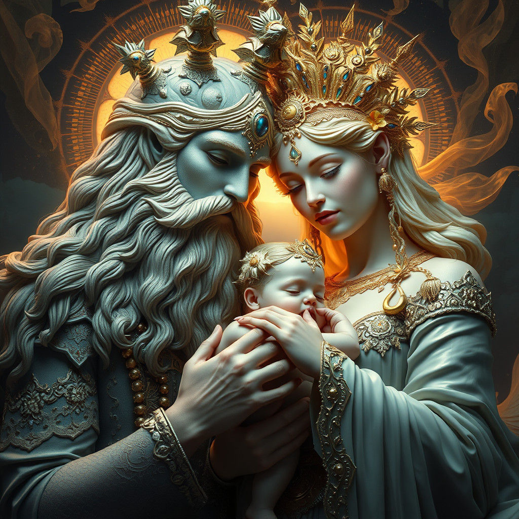 Divine Parents: A Hyper-Realistic Concept Art Portrait
