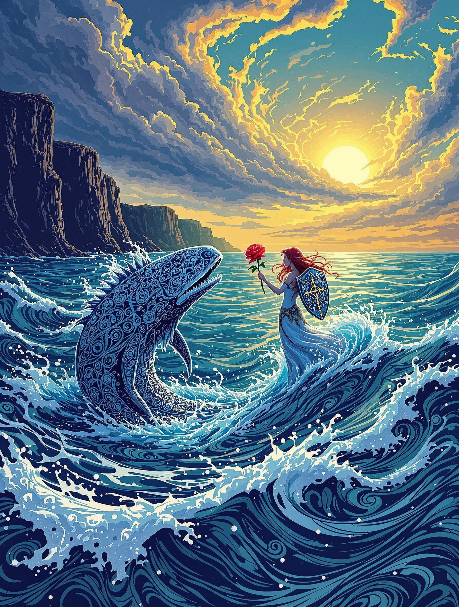 Selkie Prince Presents Rose to Celtic Maiden