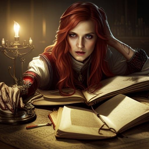 Vampire Book in Dark Fantasy Style