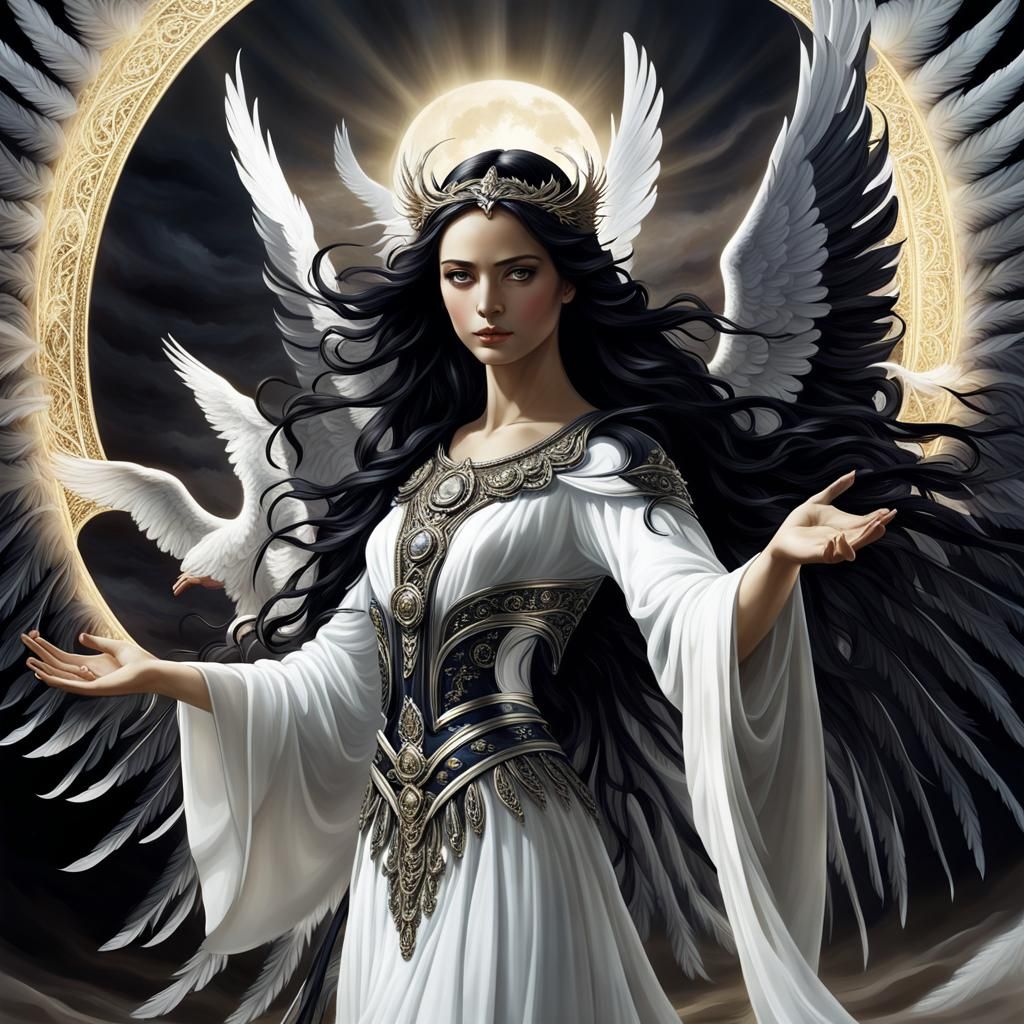 Calming Angel of Death with Hourglass