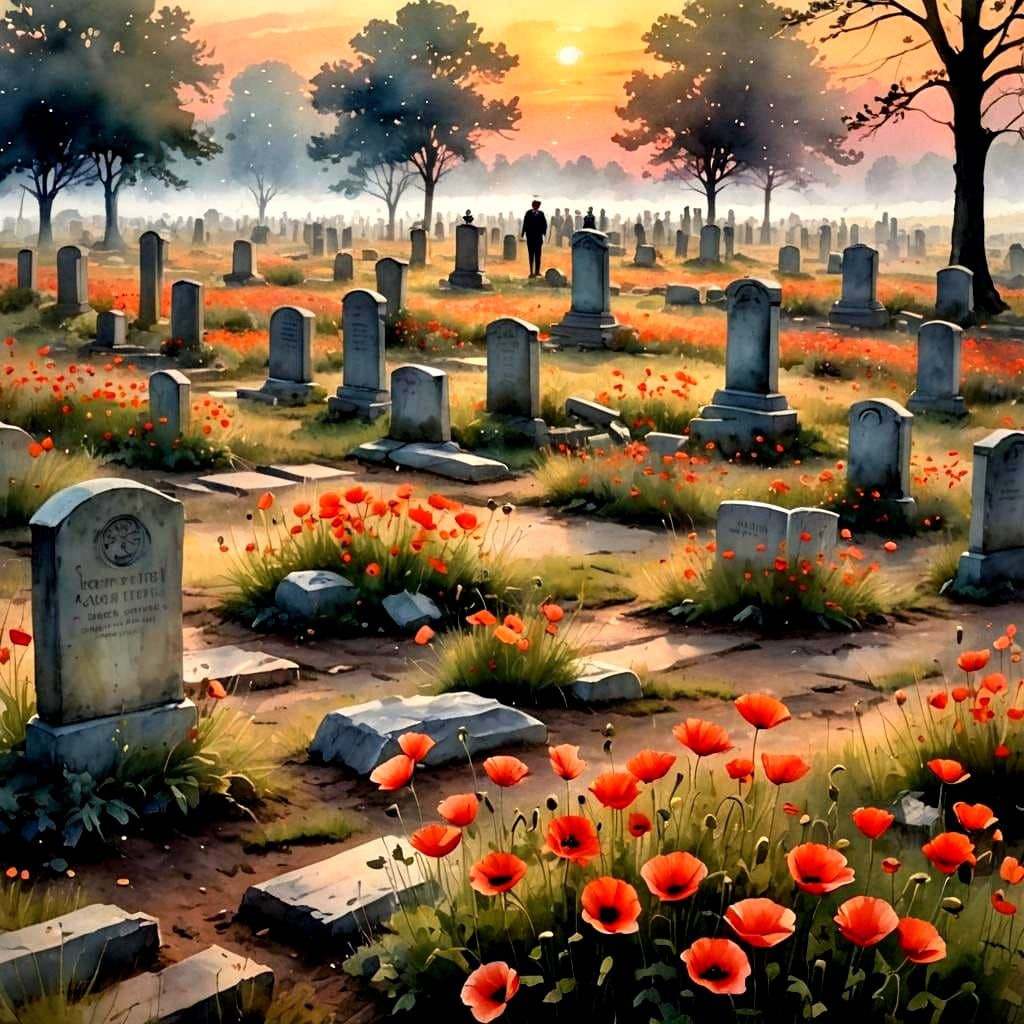 Remembrance: Poppy Petals Fall at Sunset