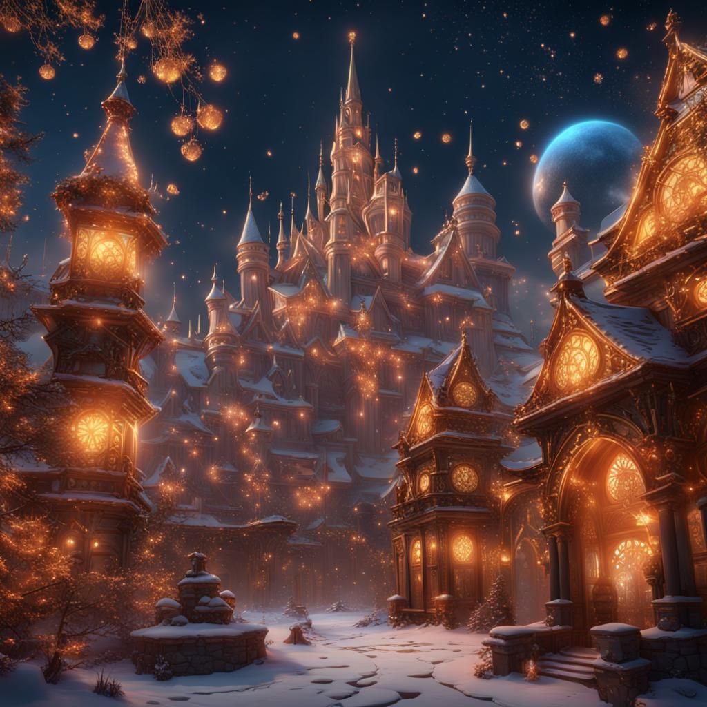 Festive New Year Greetings: Detailed Digital Matte Painting