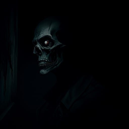 Distorted Scream in Dark, Muted Hues, as a Figure Fleeing a ...