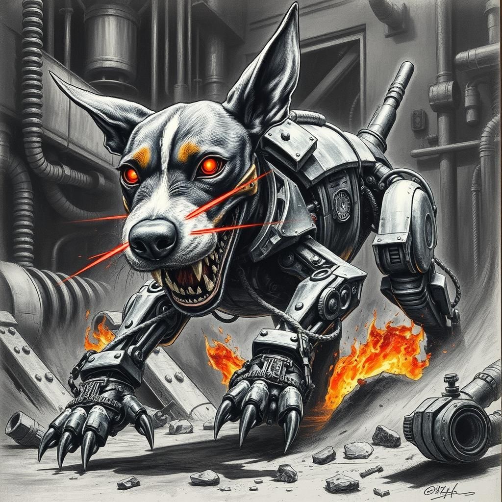 Release the hateful mechanical jack russell terrier with las...