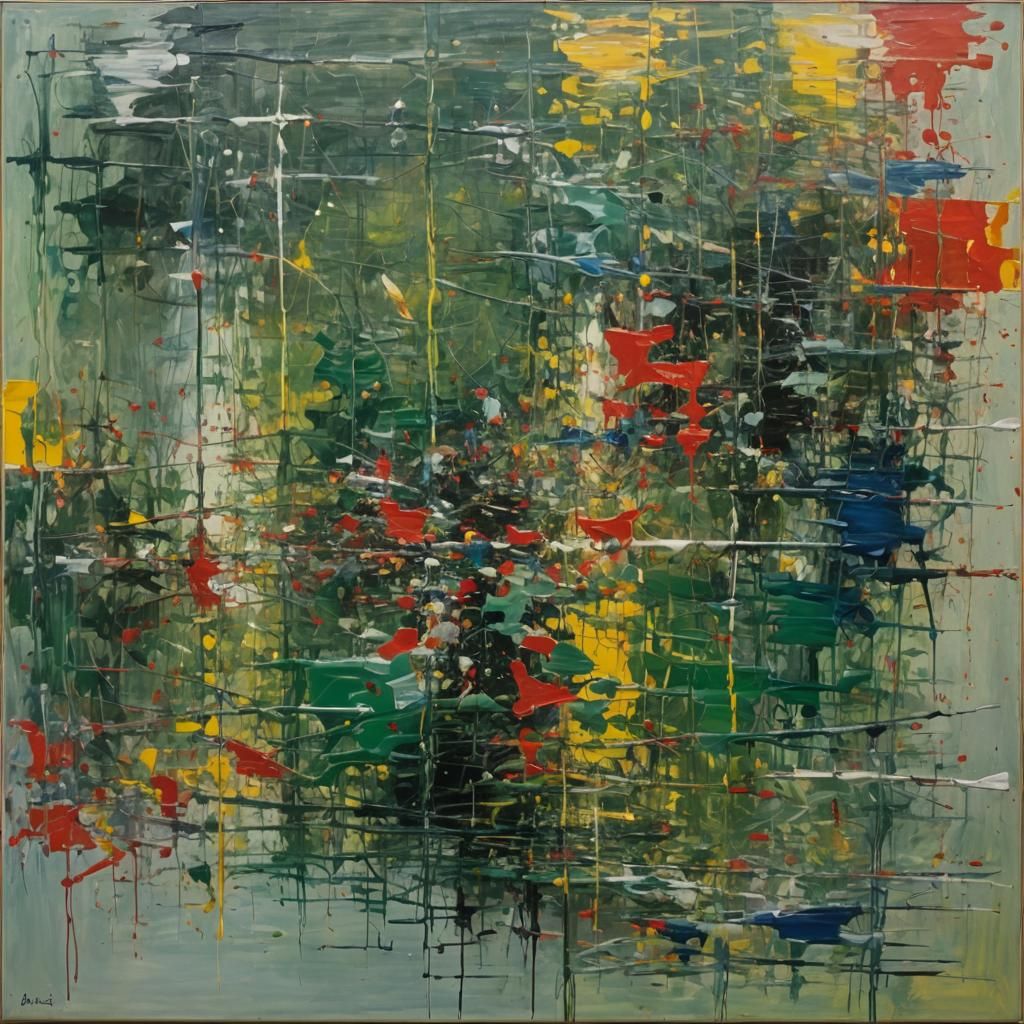 Abstract Oil Painting in Richter Style