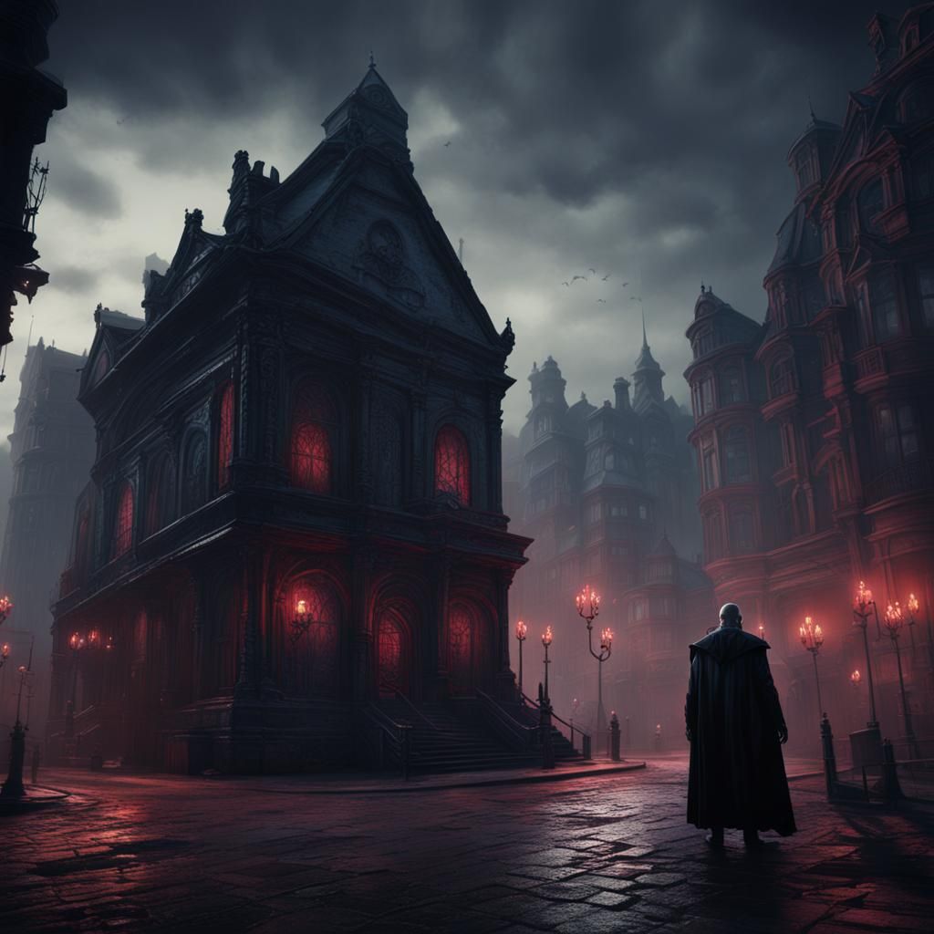 Cool Nosferatu Vampire in Detailed Matte Painting