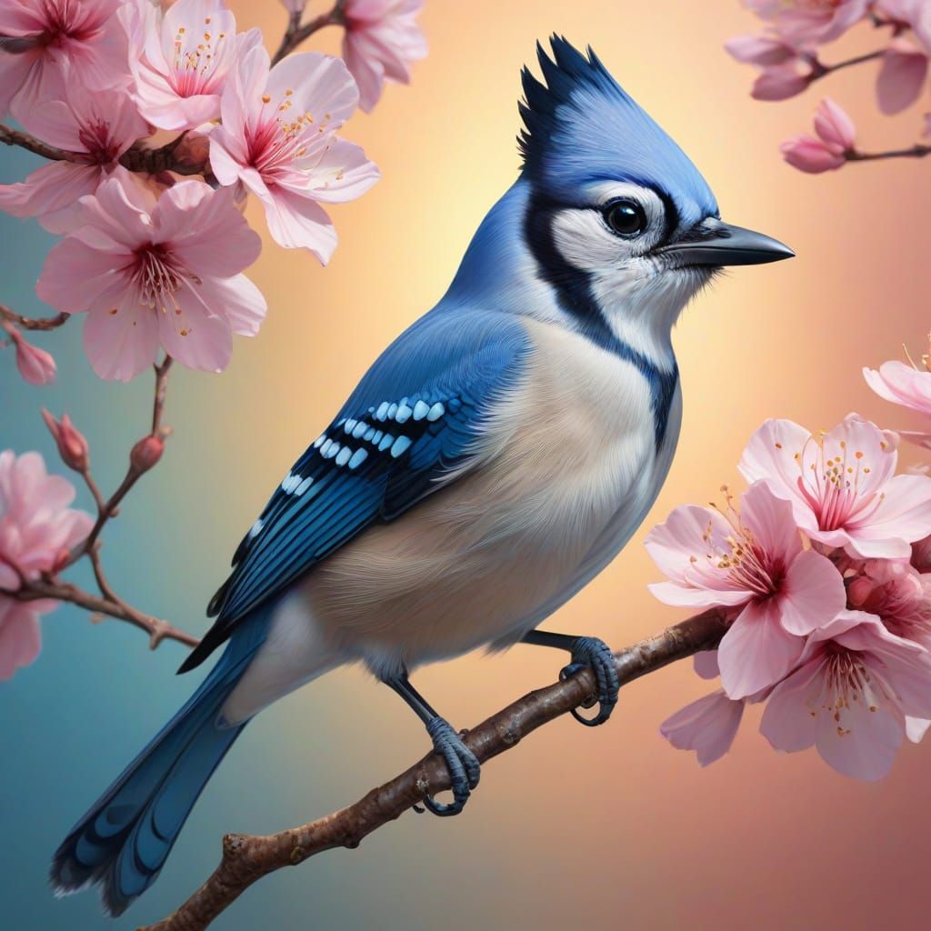 Surreal Cherry Blossom Dreamscape in Vibrant Pastel Hues