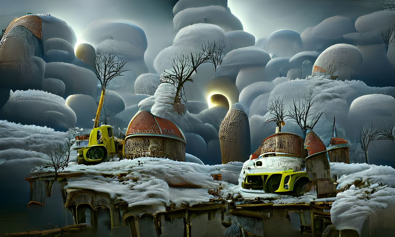 Abandoned Polar Settlement on an Alien Moon