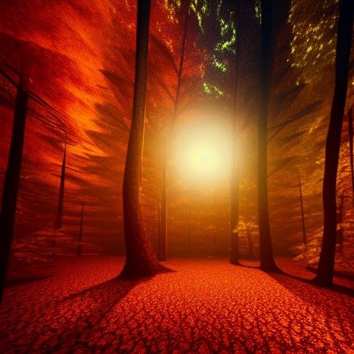 A stunning dark autumn forest