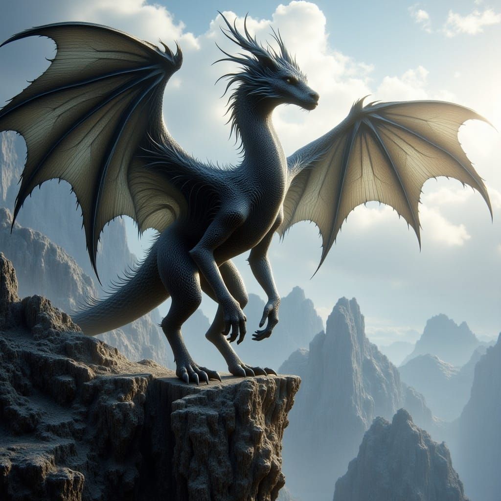 Majestic Dragon Ready to Fly
