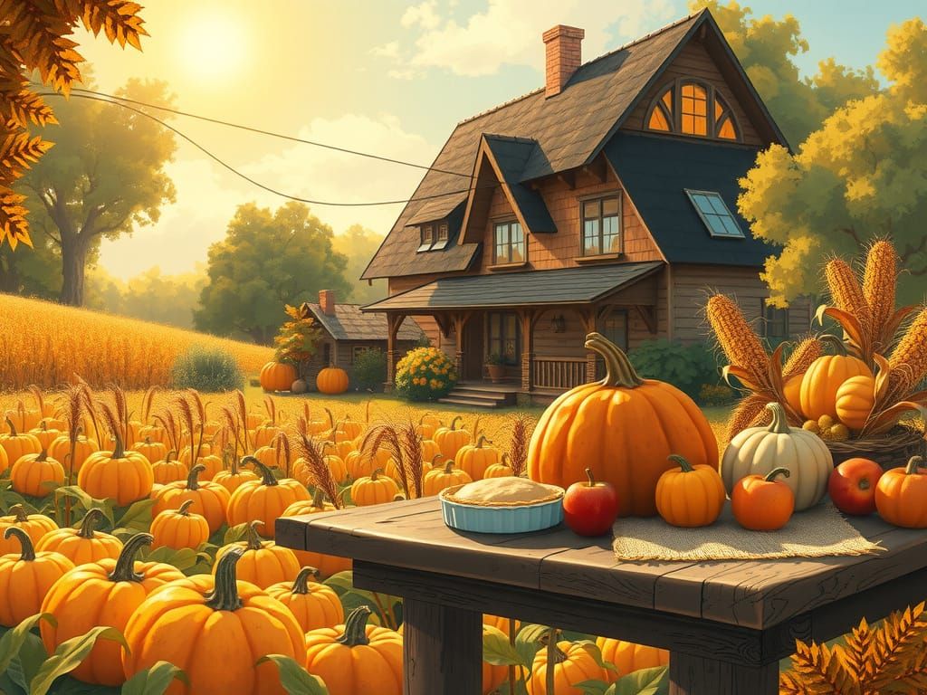 Cozy Autumn Cottage With Harvest Bounty