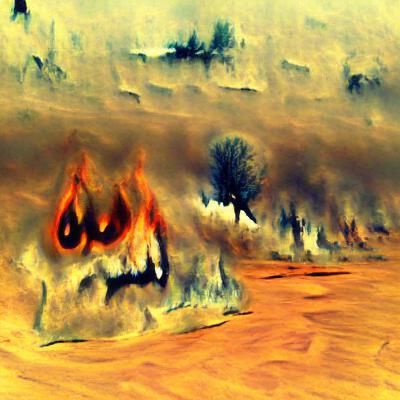 Barren Wasteland: A Toxic Landscape of Fire and Ash