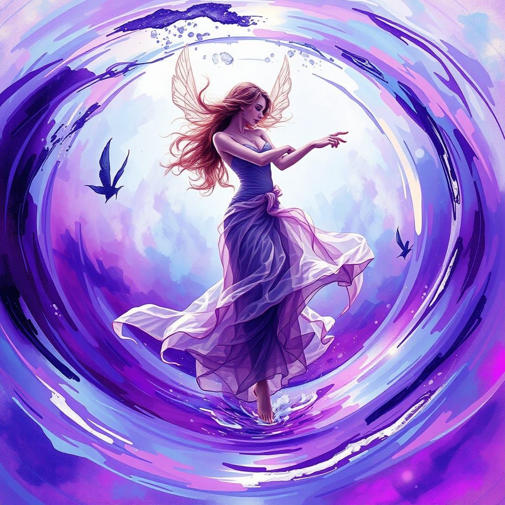 Whispers of an Enchanted Water Nymph in Dreamy Vortex