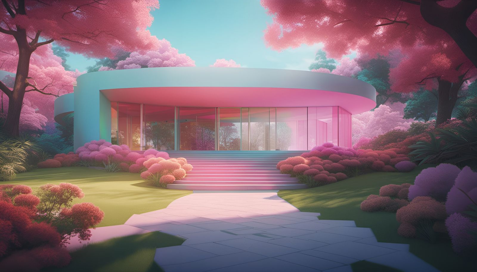 Hyperfuturistic Brutalist Villa in Botanical Garden